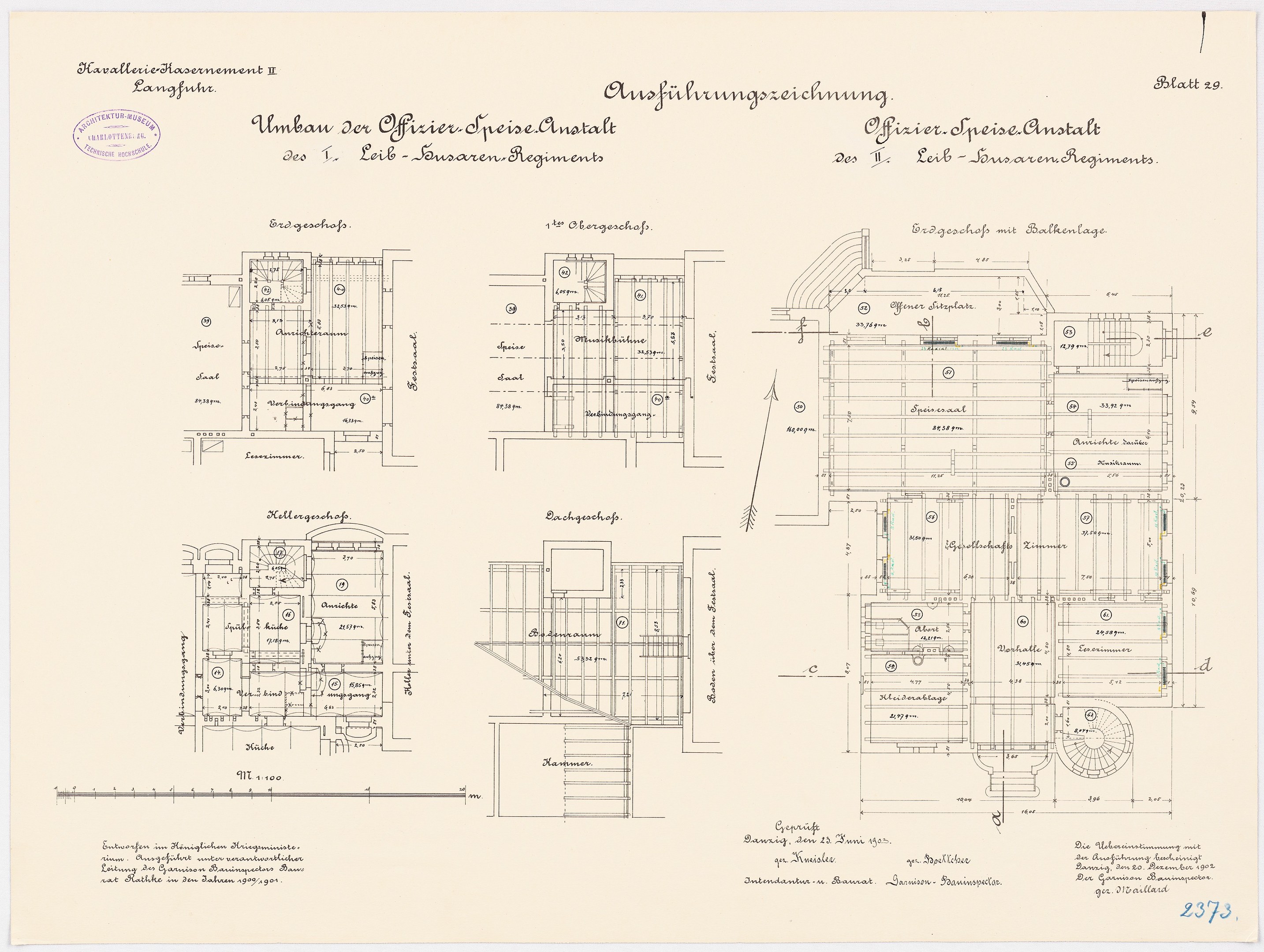 Schwarzer und weißer Grundriss des ehemaligen Bundeskanzleramts in der Bundesrepublik Deutschland, der detaillierte architektonische Zeichnungen und Text enthält.