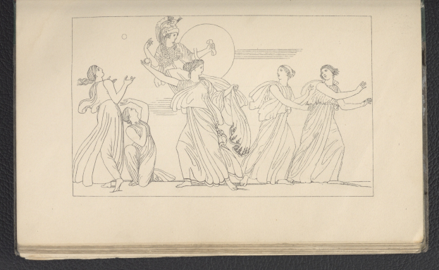 Ein Buchumschlag mit einer farbenfrohen Illustration einer Gruppe tanzender Frauen in dynamischen, synchronisierten Posen, mit detaillierter Kleidung und Gesichtern.